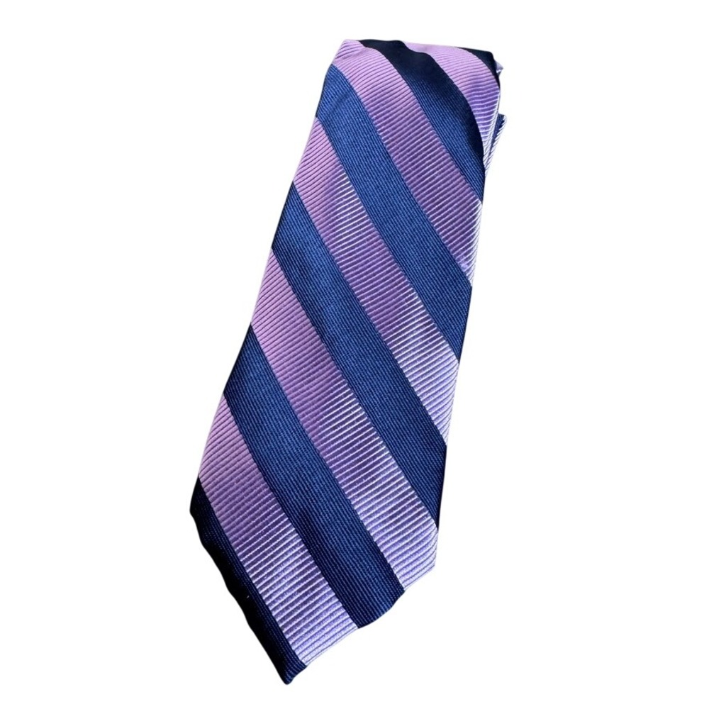 Jos A Bank Silk Striped Necktie Blue Purple Formal Business‎ Mens NWT